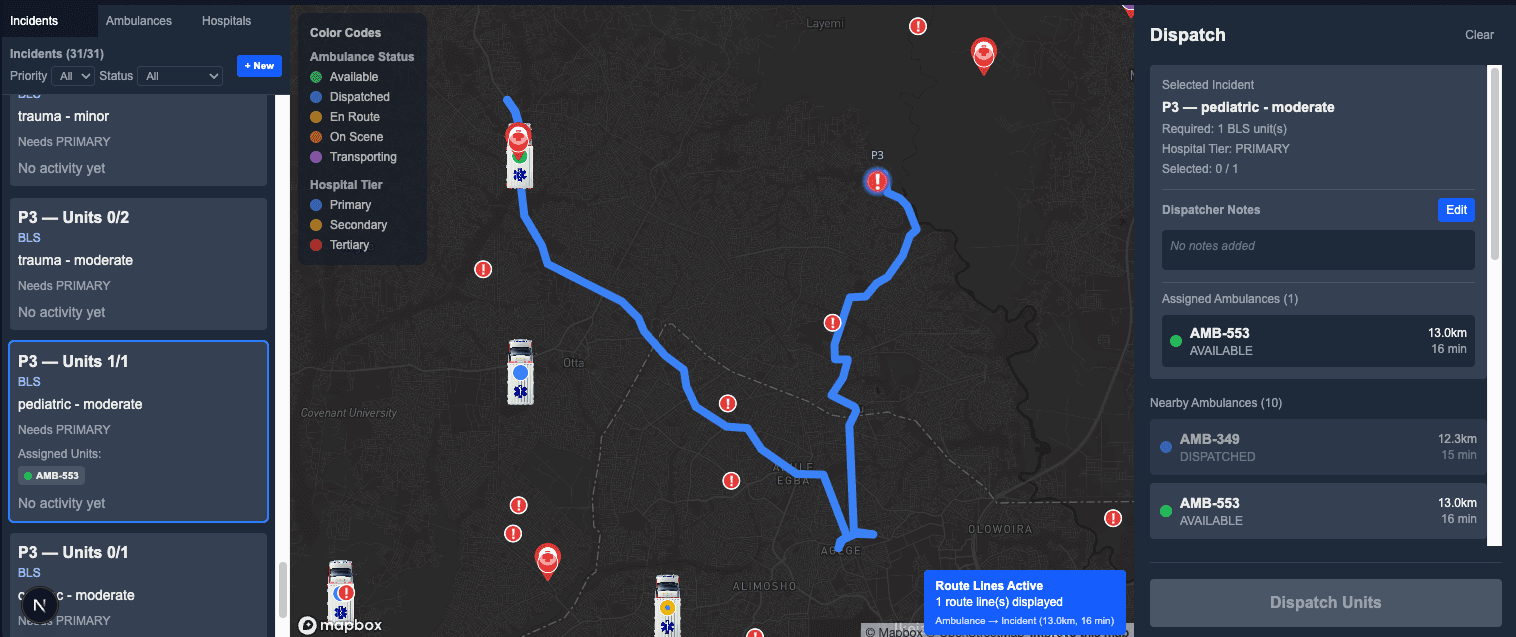 EMS Dispatch Dashboard